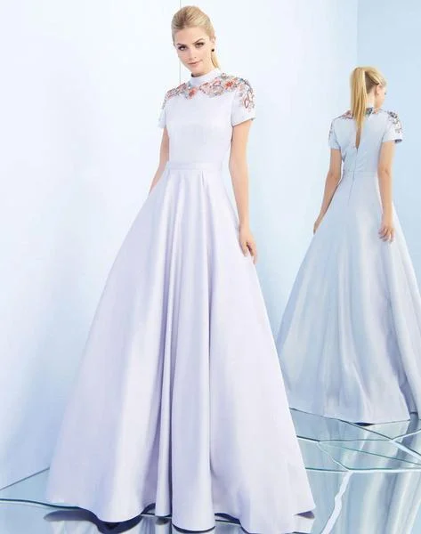 Daily Specials Ieena Duggal - High Collar Embellished Satin Ballgown 25809I