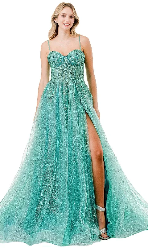 Massive Deals Trevi Collection L2846B - Glitter Embellished Sweetheart Evening Gown