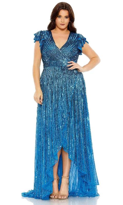 Best Seller Mac Duggal 5355 - Ruffle Detailed Back Zipper Closure Prom Gown