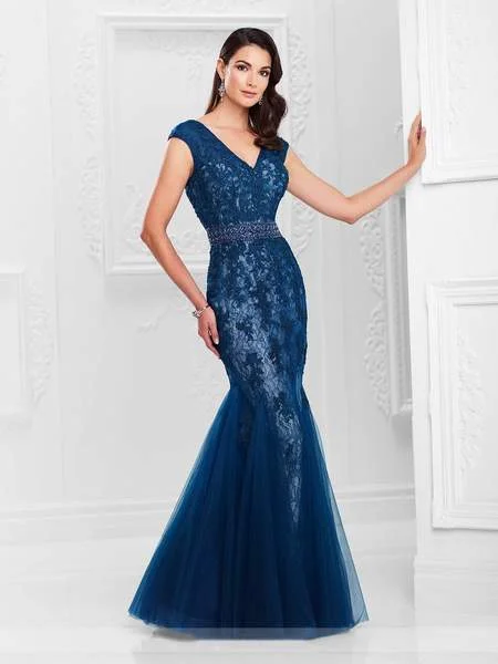 Closeout Montage by Mon Cheri - Trumpet Gown 117907 - 1 pc Champagne in Size 6 Available