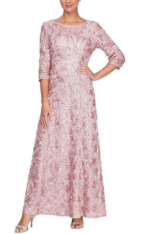 Today Only Alex Evenings 81122539 - Floral Quarter Sleeve Formal Dress