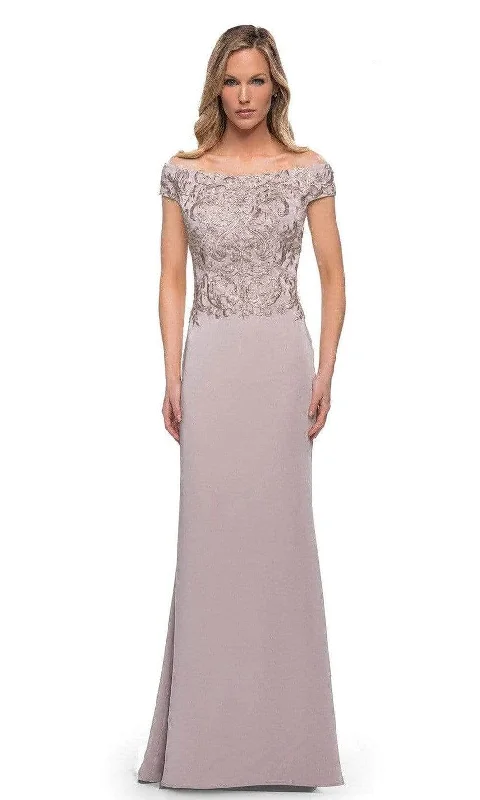 Extra Discounts La Femme 29331SC - Embroidered Cap Sleeve Formal Dress