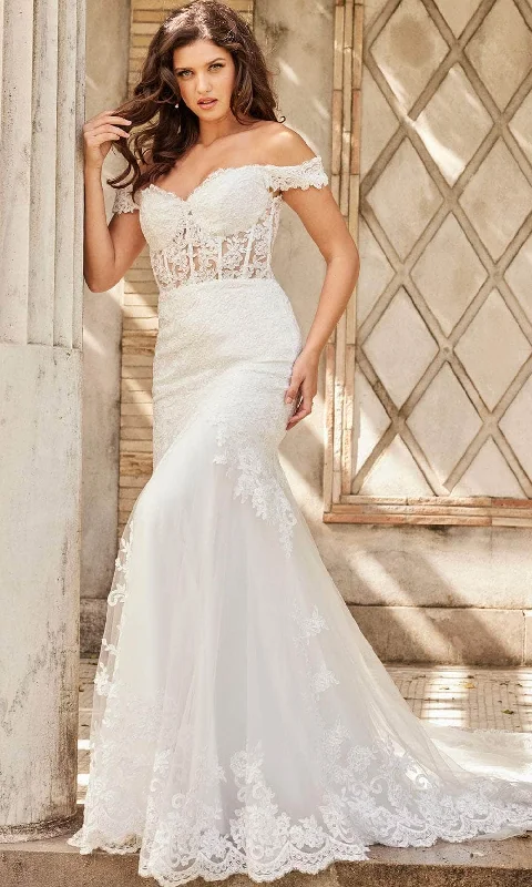 Fantastic Offers Jovani Bridal JB220003 - Sweetheart Scalloped Lace Bridal Gown