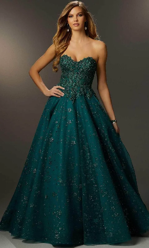 Year-End Sale Mori Lee 48058 - Strapless Floral Beaded Ballgown