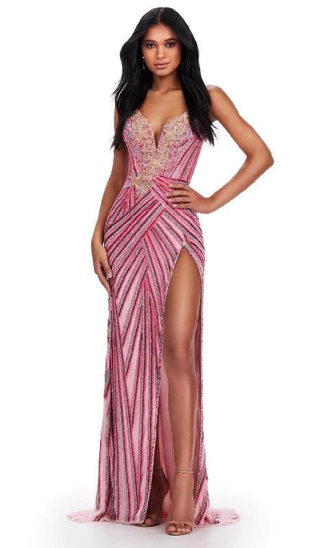 Holiday Sale Ashley Lauren 11665 - V-Neck Strapless Beaded Prom Dress