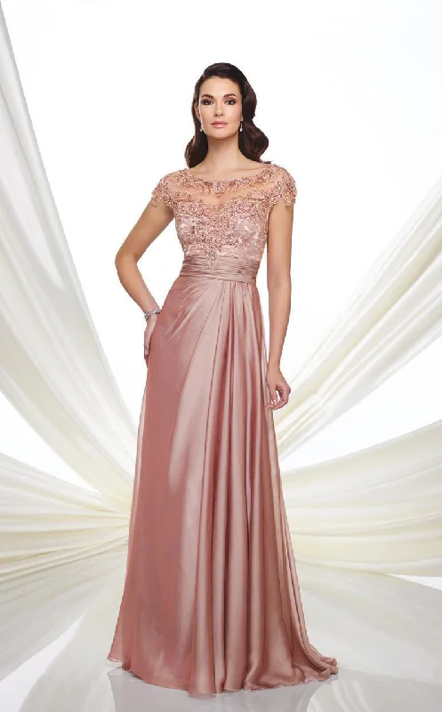 Special Price Mon Cheri - 216968 Two Tone Chiffon A-line Dress - 1 pc Rose In Size 6 Available