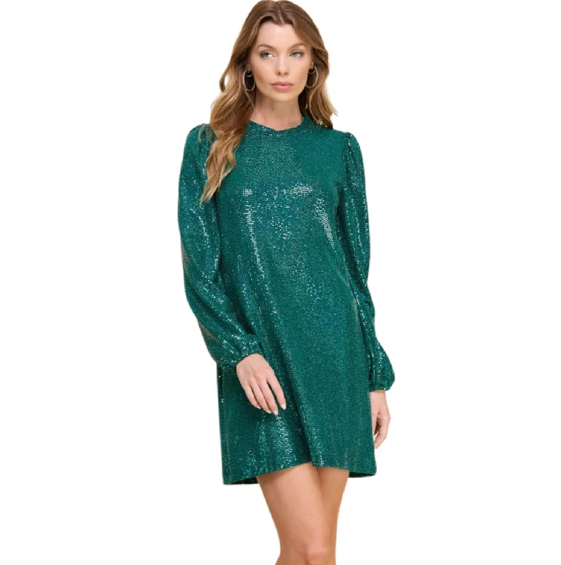 Glam Puff Sleeve Mini Dress Made in USA