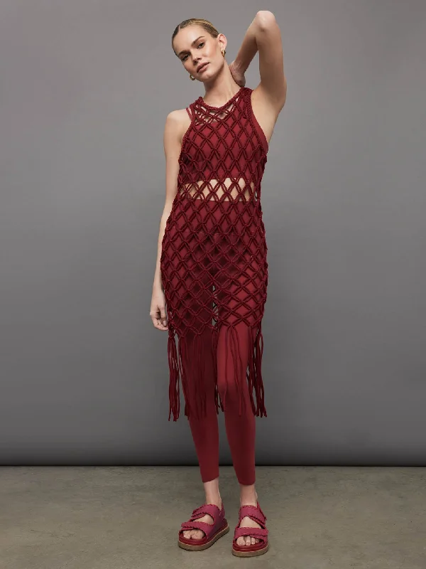 Macrame Tunic Dress - Merlot