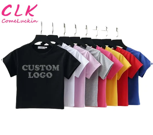 Instant Discount 2023 Wholesale Women Custom Logo Print Shirt In Stock Crop Top Women T-shirt Custom Crop Tops Instant Discount 2023 Wholesale Women Custom Logo Print Shirt In Stock Crop Top Women T-shirt Custom Crop Tops