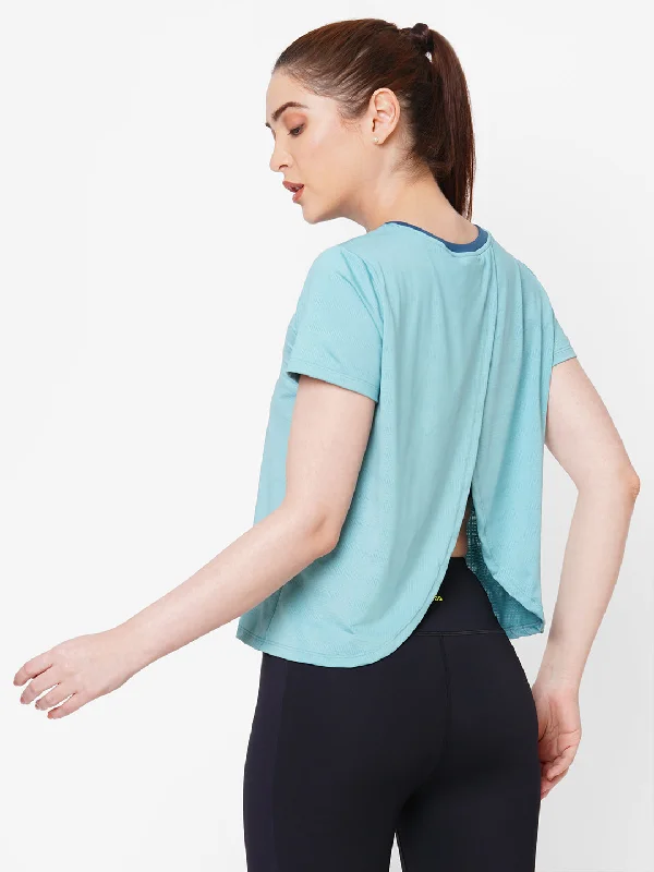 Aqua Open Back Tee