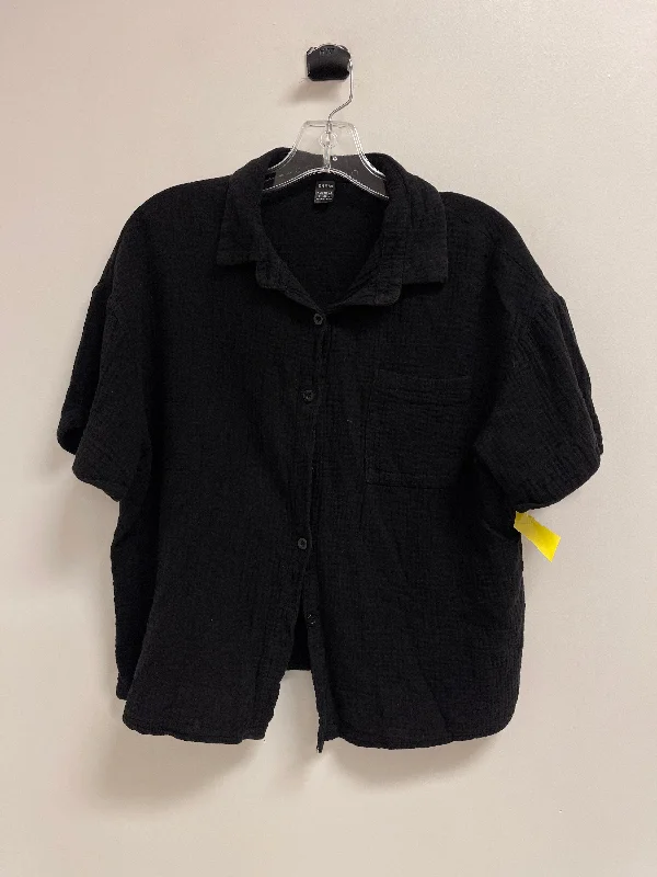 Extra Savings Blouse Short Sleeve By Shein In Black, Size: M