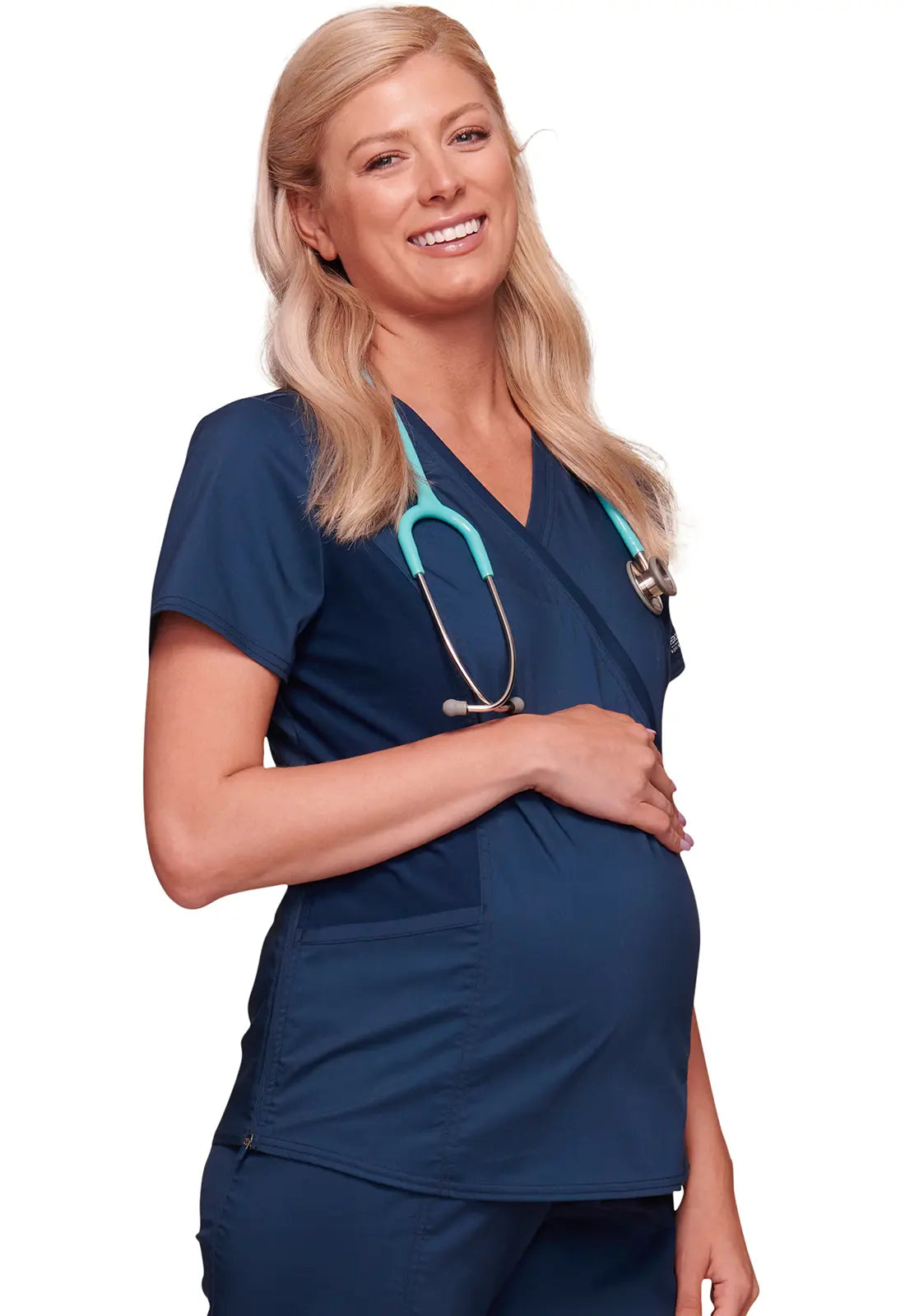 Cherokee Maternity Mock Wrap Top - Navy