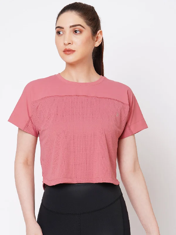 Coral Blush Crop Tee