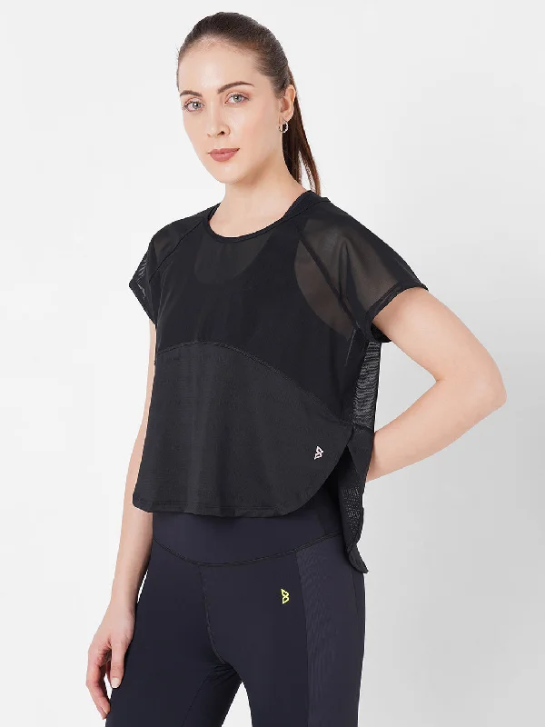 Core Jet Black Mesh Tee