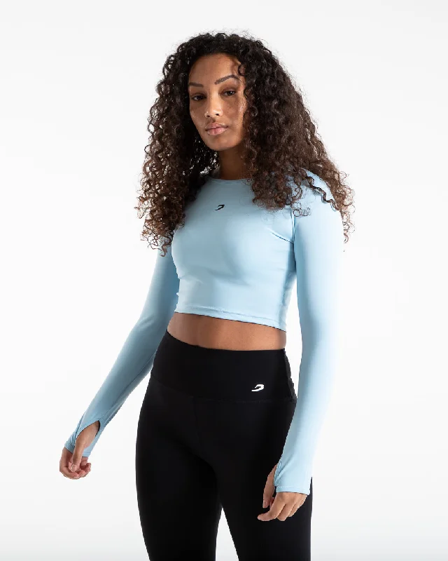 Training Long Sleeve Crop Top - Baby Blue