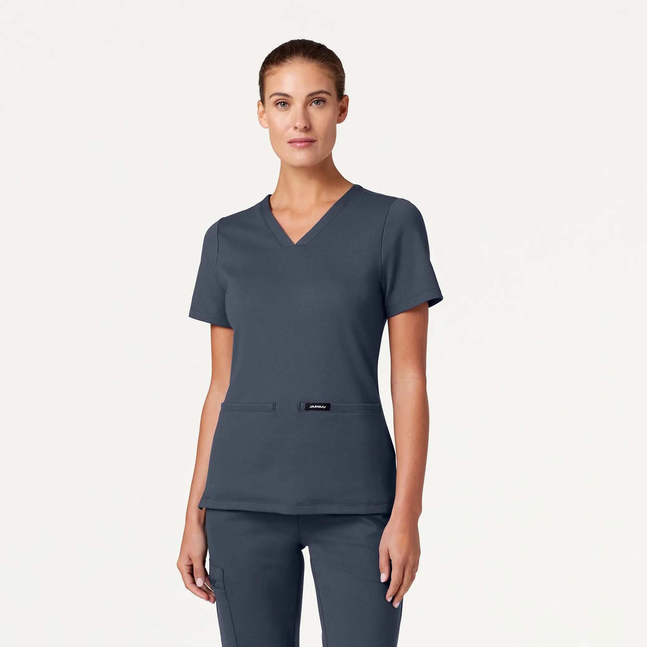 Jaanuu Women's Cesi Slim ULTRAsoft Scrub Top - Carbon Gray