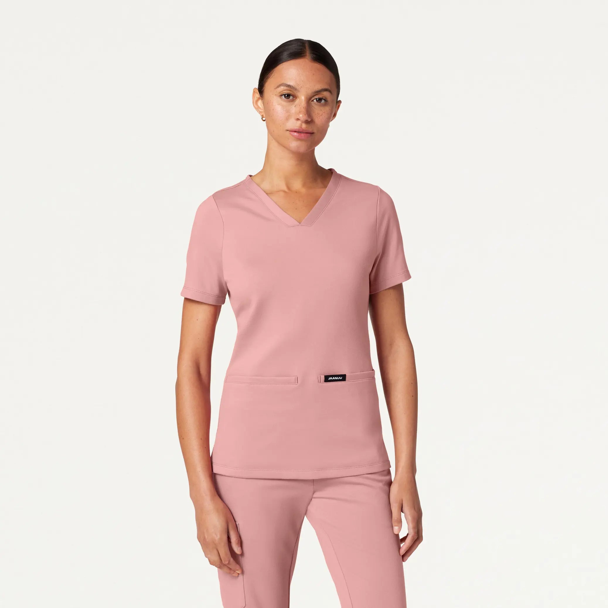 Jaanuu Women's Cesi Slim ULTRAsoft Scrub Top - Mauve