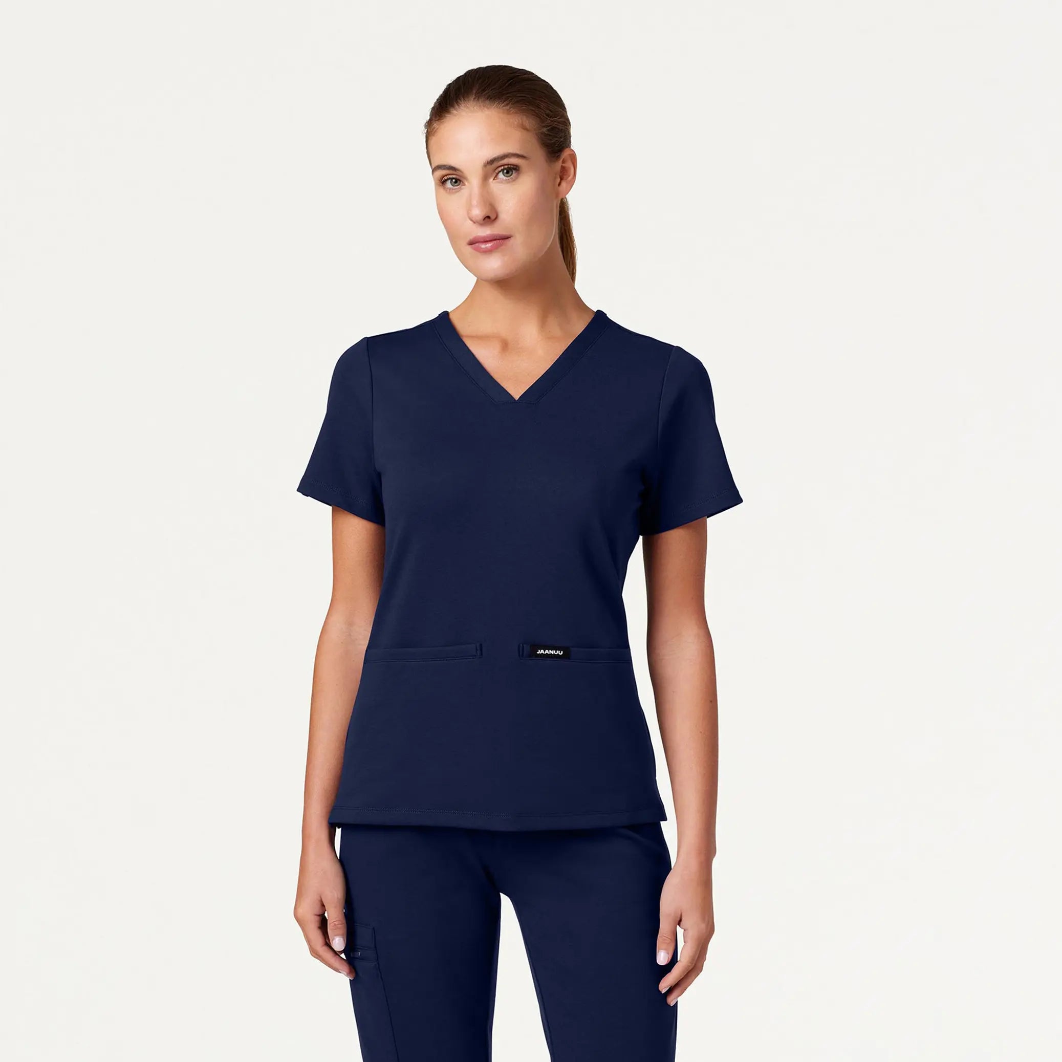 Jaanuu Women's Cesi Slim ULTRAsoft Scrub Top - Midnight Navy