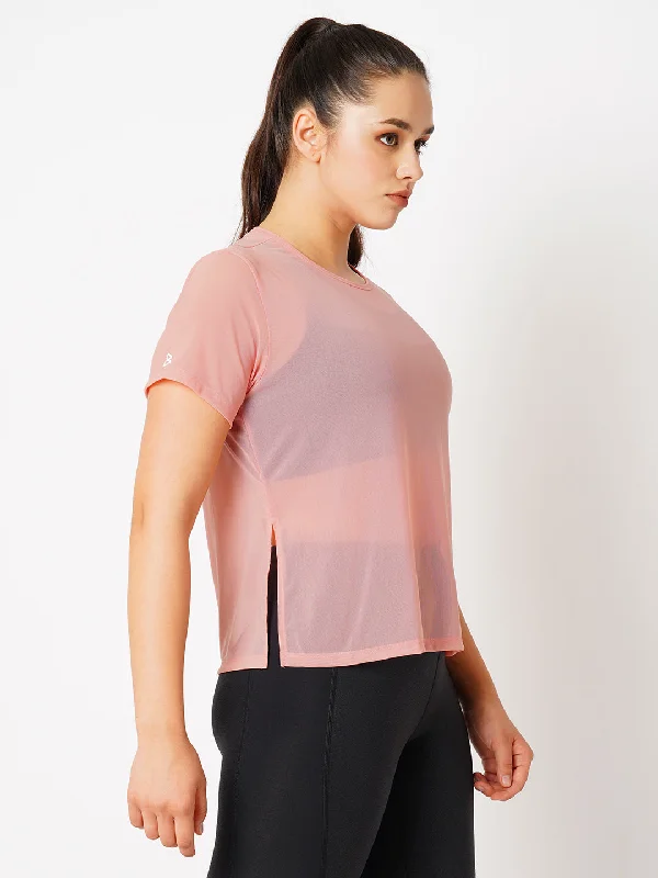 Peachy Pink Mesh Tee