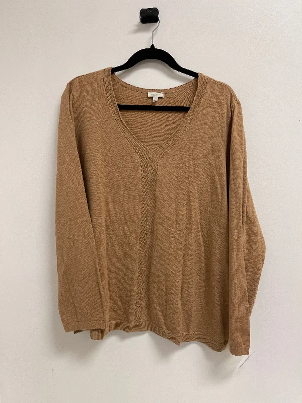Extra Savings Sweater By Talbots In Tan, Size: 2x