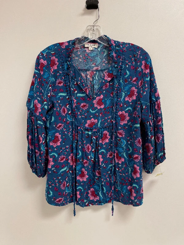 Top Long Sleeve By Andree By Unit In Blue, Size: S