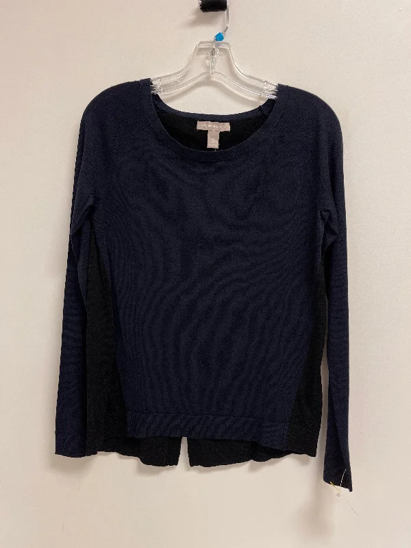 Don't Wait Top Long Sleeve By Banana Republic In Black & Blue, Size: Xs