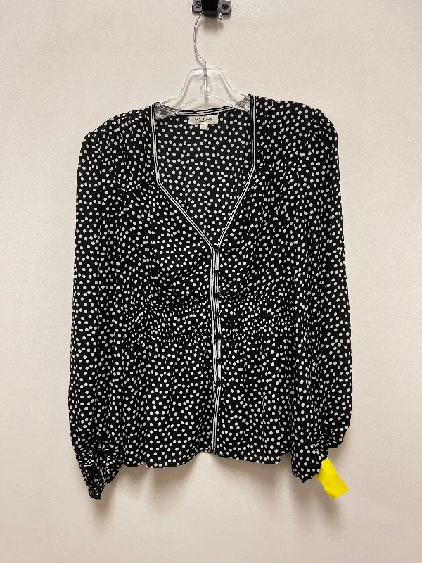 Overstock Top Long Sleeve By Max Studio In Polkadot Pattern, Size: M