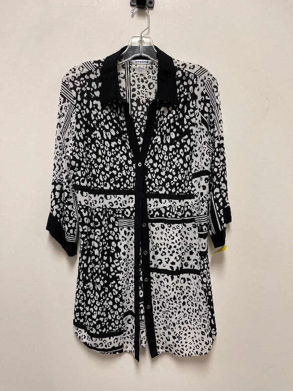 Amazing Deals Top Long Sleeve By Nygard Peter In Black & White, Size: M