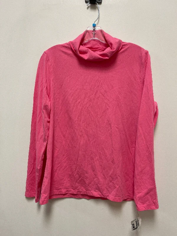 Top Long Sleeve By Talbots In Pink, Size: L