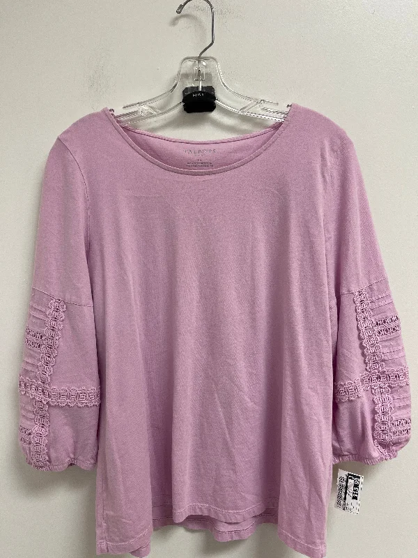 Top Long Sleeve By Talbots In Purple, Size: Lp