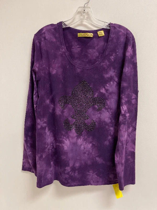 Fantastic Offers Top Long Sleeve By Weatherproof In Purple, Size: 2x