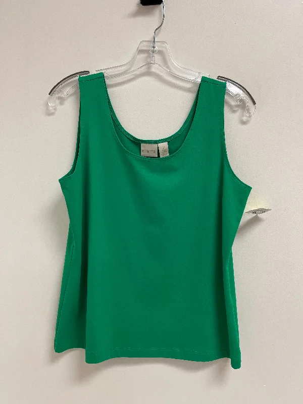 Top Sleeveless By Chicos In Green, Size: L