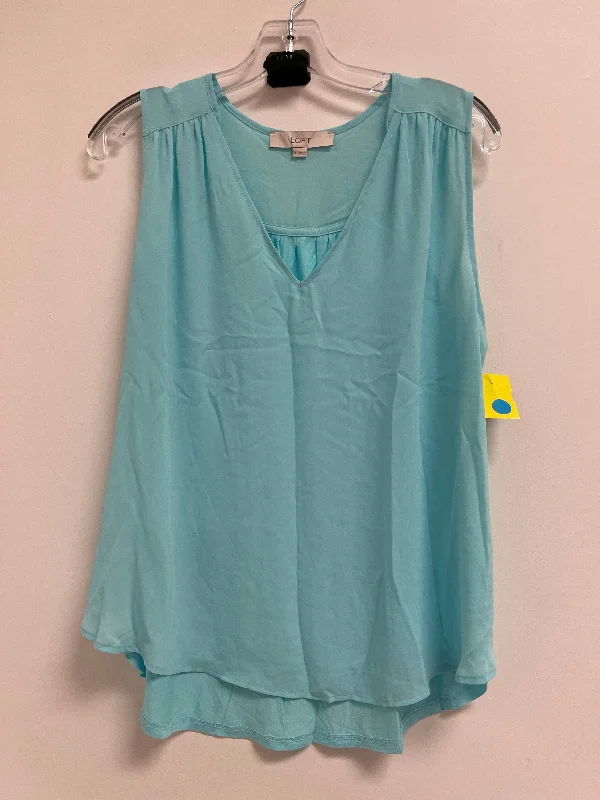 Top Sleeveless By Loft In Blue, Size: L