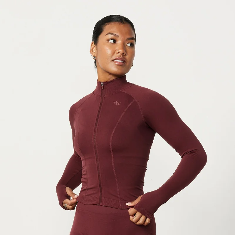 Discount Deals Vanquish Elevate Seamless Burgundy Zip Front Jacket