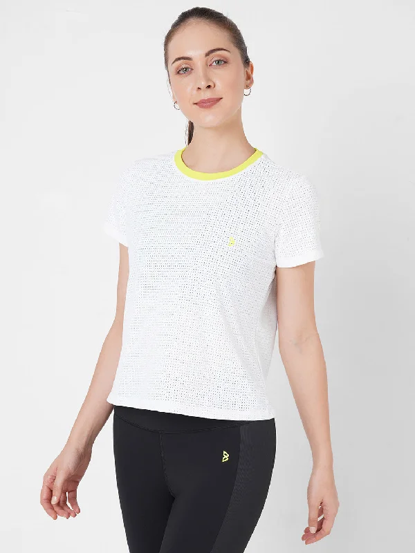 White And Neon Mesh Tee