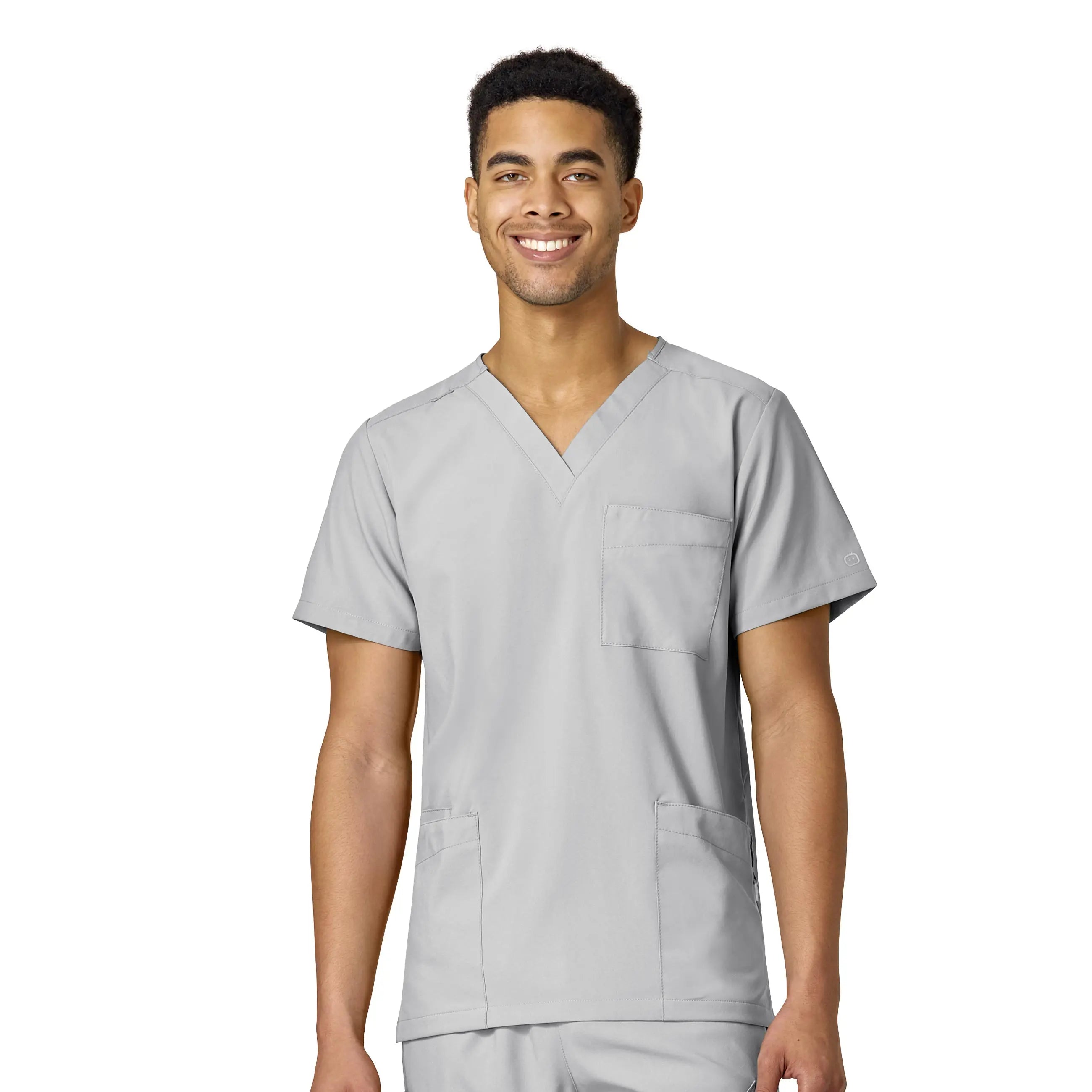 Wink Unisex 4 Pocket Utility Scrub Top - Grey