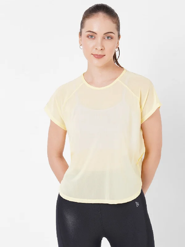 Yellow All Mesh Sheer Tee