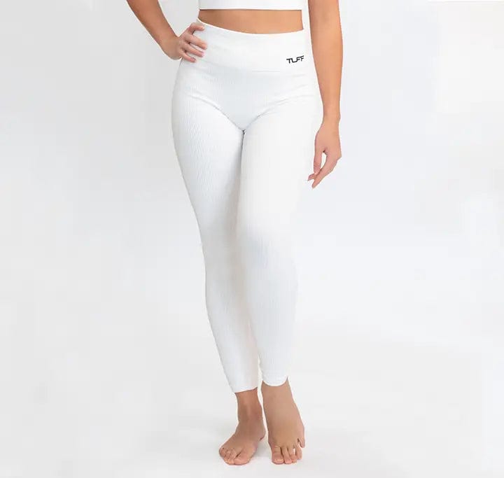 Classic Ribbed Leggings - White