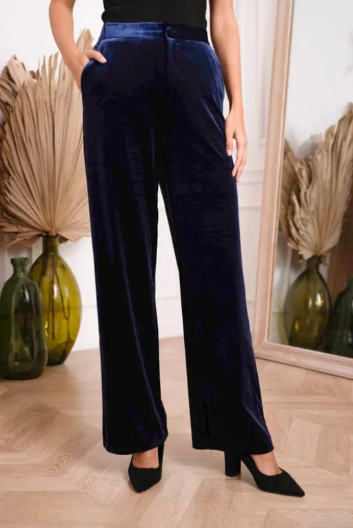 Juliette velvet trousers in navy