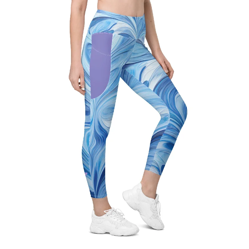 Lavender Blue Swish Leggings with pockets